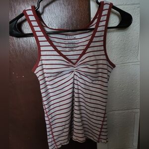 Time and Tru stripped orange and white tank top size 4